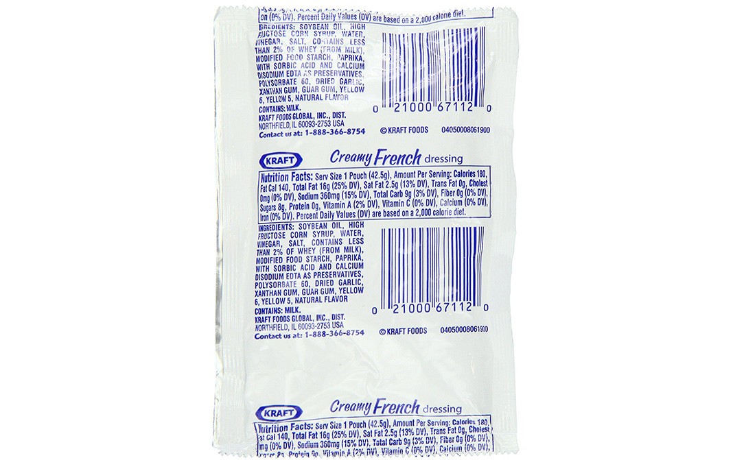 Kraft Creamy French Dressing   Pack  42.5 grams